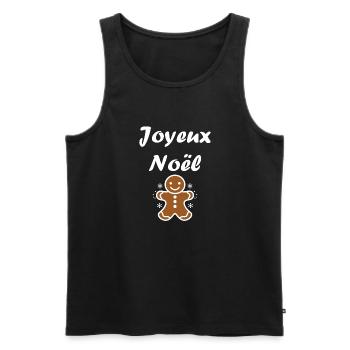 Joyeux noel pain d'épice - Débardeur bio Premium Homme - noir - Devant - AI Model Male 178 light (178cm)