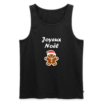 Joyeux noel pain d'épice - Débardeur bio Premium Homme - noir - Devant - AI Model Male 178 light (178cm)