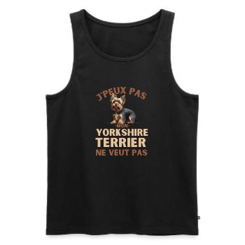 Chien de race yorkshire terrier - Débardeur bio Premium Homme - noir - Devant - Michal (187cm)