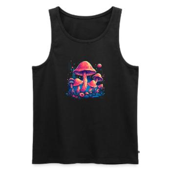 Mushroom | Fantasy Pilze Wald Natur Goa Festival - Männer Premium Bio Tank Top - Schwarz - Vorne - AI Model Male 178 light (178cm)