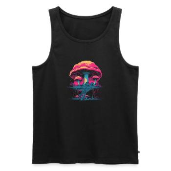 Mushroom | Fantasy Pilze Wald Natur Goa Festival - Männer Premium Bio Tank Top - Schwarz - Vorne - AI Model Male 178 light (178cm)