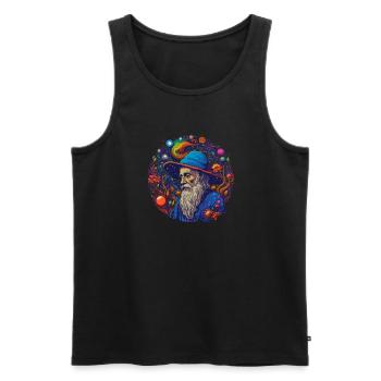 Mushroom | Fantasy Pilze Wald Natur Goa Festival - Männer Premium Bio Tank Top - Schwarz - Vorne - AI Model Male 178 light (178cm)