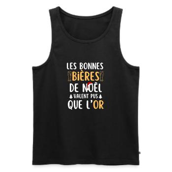 les bonnes bières de noel - Débardeur bio Premium Homme - noir - Devant - Michal (187cm)