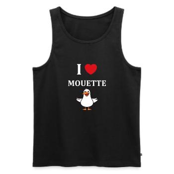 J'aime les mouettes - Débardeur bio Premium Homme - noir - Devant - Michal (187cm)