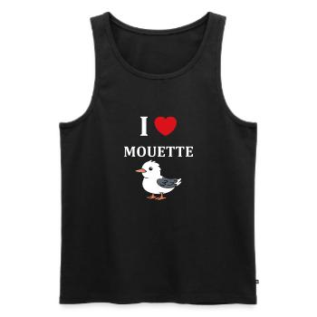 J'aime les mouettes - Débardeur bio Premium Homme - noir - Devant - Michal (187cm)