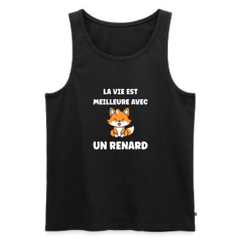 J'aime les renards - Débardeur bio Premium Homme - noir - Devant - Michal (187cm)