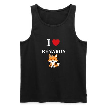 J'aime les renards - Débardeur bio Premium Homme - noir - Devant - Michal (187cm)