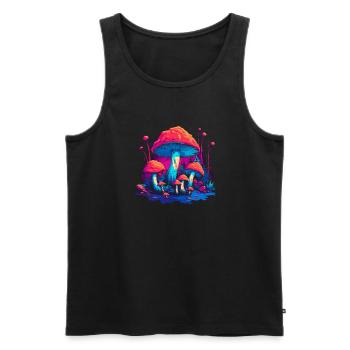 Mushroom | Fantasy Pilze Wald Natur Goa Festival - Männer Premium Bio Tank Top - Schwarz - Vorne - AI Model Male 178 light (178cm)