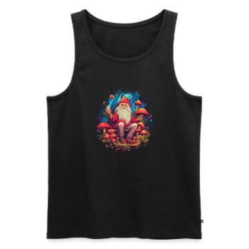 Fantasy Mushroom | Forest | Nature | Goa Festival - Men's Premium Organic Tank Top - black - Front - AI Model Male 178 light (178cm)