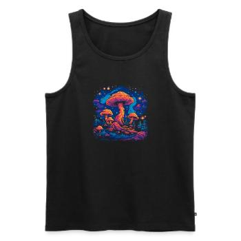 Mushroom | Fantasy Pilze Wald Natur Goa Festival - Männer Premium Bio Tank Top - Schwarz - Vorne - AI Model Male 178 light (178cm)