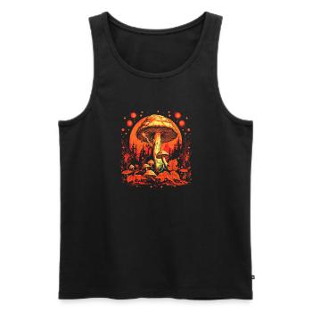 Mushroom | Fantasy Pilze Wald Natur Goa Festival - Männer Premium Bio Tank Top - Schwarz - Vorne - AI Model Male 178 light (178cm)