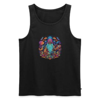 Mushroom | Fantasy Pilze Wald Natur Goa Festival - Männer Premium Bio Tank Top - Schwarz - Vorne - AI Model Male 178 light (178cm)