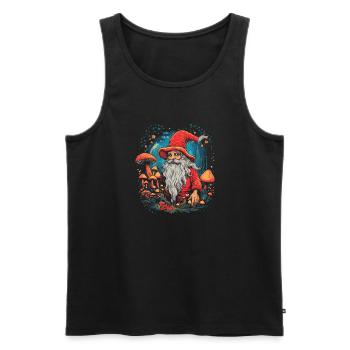 Mushroom Weihnachtsmann| Fantasy Pilze Natur Goa - Männer Premium Bio Tank Top - Schwarz - Vorne - AI Model Male 178 light (178cm)