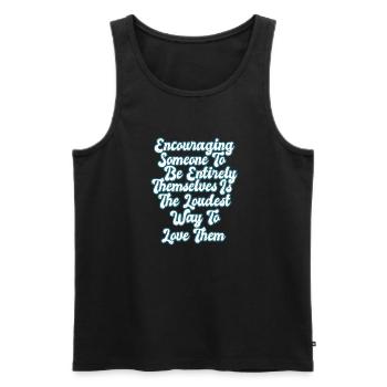 Life Wisdom Growth Mindset Inspirational Quote - Men's Premium Organic Tank Top - black - Front - AI Model Male 178 light (178cm)
