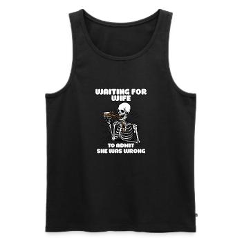 Waiting For Wife To Admit She Was Wrong Funny - Men's Premium Organic Tank Top - black - Front - Michal (187cm)