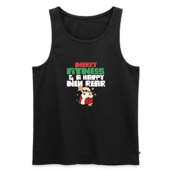 Merry Fitness And A Happy New Rear Christmas Gym - Männer Premium Bio Tank Top - Schwarz - Vorne - Michal (187cm)