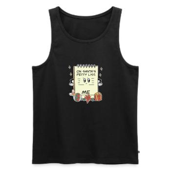 Costume de Noël Pyjama Party sur le Père Noël - Débardeur bio Premium Homme - noir - Devant - AI Model Male 178 light (178cm)
