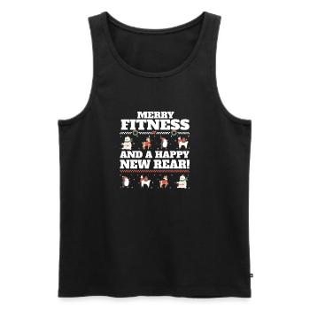 Merry Fitness And A Happy New Rear Christmas Gym - Männer Premium Bio Tank Top - Schwarz - Vorne - Michal (187cm)