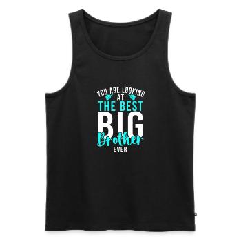 Big Brother Gift - Männer Premium Bio Tank Top - Schwarz - Vorne - Michal (187cm)
