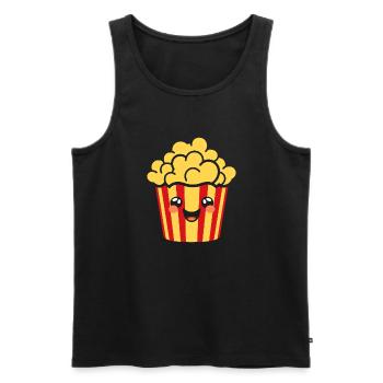 Popcorn Topf Humor - Männer Premium Bio Tank Top - Schwarz - Vorne - Michal (187cm)