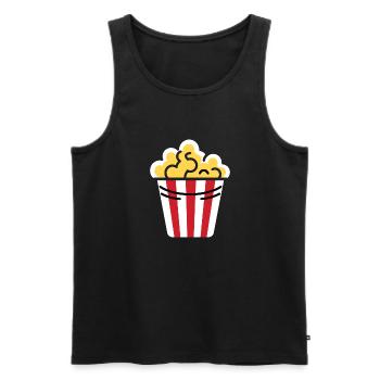 Popcorn Topf Humor - Männer Premium Bio Tank Top - Schwarz - Vorne - Michal (187cm)