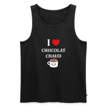 Humor Small Hot Chocolate - Men's Premium Organic Tank Top - black - Front - AI Model Male 178 light (178cm)
