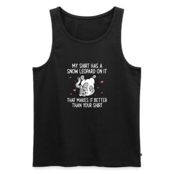Schneeleopard - Männer Premium Bio Tank Top - Schwarz - Vorne - AI Model Male 178 light (178cm)