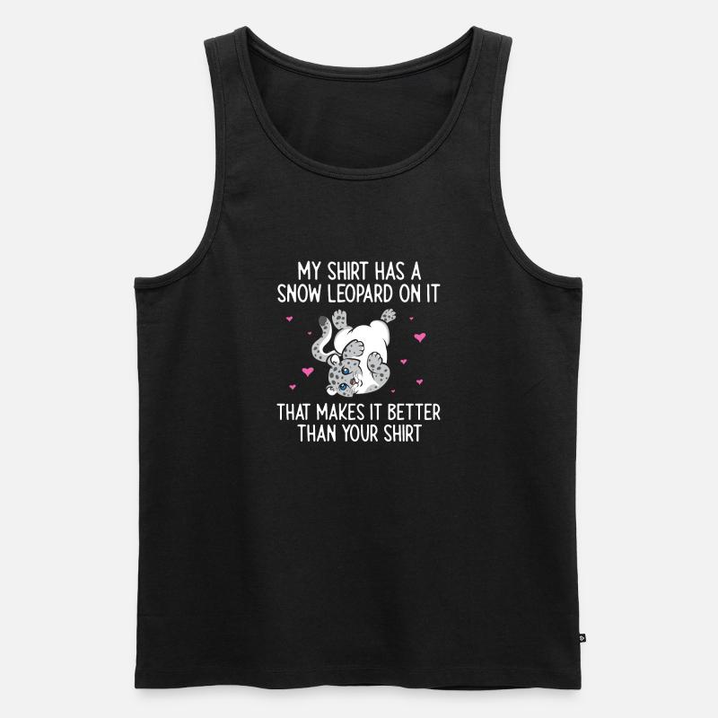 Schneeleopard - Männer Premium Bio Tank Top - Schwarz