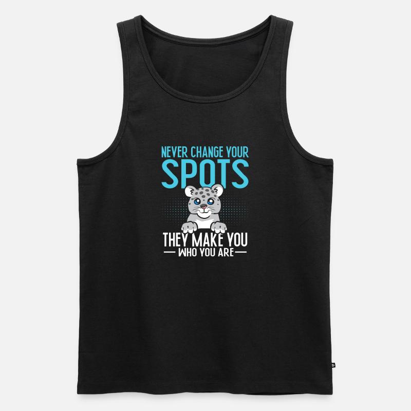 Schneeleopard - Männer Premium Bio Tank Top - Schwarz