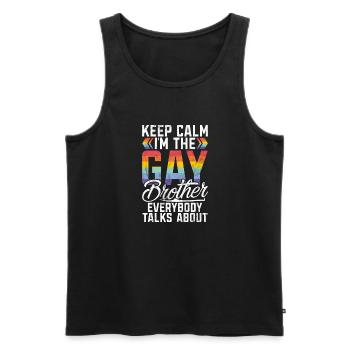 Brother Gifts - Männer Premium Bio Tank Top - Schwarz - Vorne - Michal (187cm)