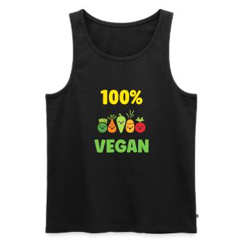 Humour petit légumes vegan - Débardeur bio Premium Homme - noir - Devant - AI Model Male 178 light (178cm)