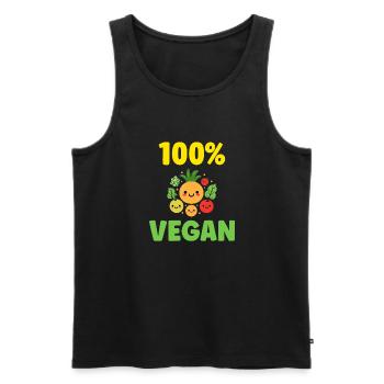 Humour petit légumes vegan - Débardeur bio Premium Homme - noir - Devant - AI Model Male 178 light (178cm)