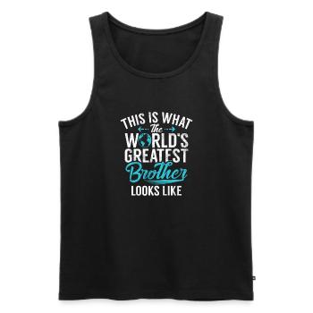 Brother Gifts - Männer Premium Bio Tank Top - Schwarz - Vorne - Michal (187cm)