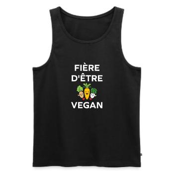 Légumes Humour je suis vegan - Débardeur bio Premium Homme - noir - Devant - AI Model Male 178 light (178cm)