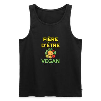 Légumes Humour je suis vegan - Débardeur bio Premium Homme - noir - Devant - AI Model Male 178 light (178cm)
