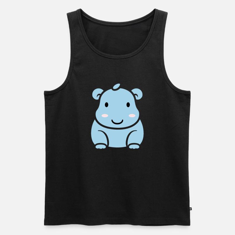 Liebe Kleines Nilpferd - Männer Premium Bio Tank Top - Schwarz