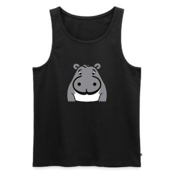 Liebe Kleines Nilpferd - Männer Premium Bio Tank Top - Schwarz - Vorne - AI Model Male 178 light (178cm)