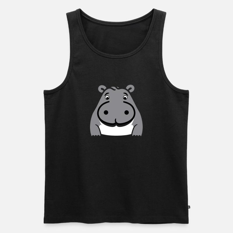 Liebe Kleines Nilpferd - Männer Premium Bio Tank Top - Schwarz