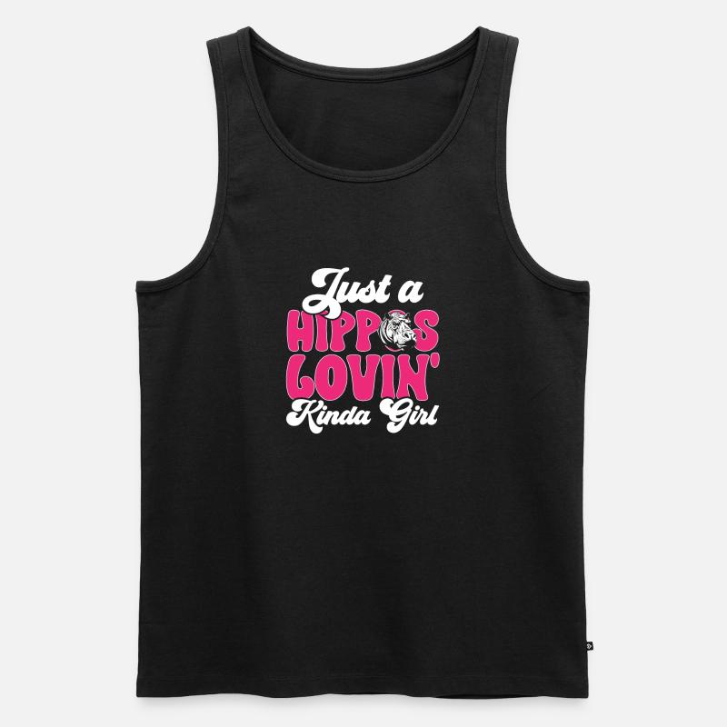 Flusspferd Nilpferd - Männer Premium Bio Tank Top - Schwarz