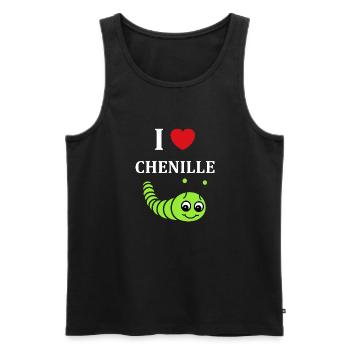 Chenilles insecte Amour petite chenille - Débardeur bio Premium Homme - noir - Devant - AI Model Male 178 light (178cm)