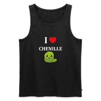 Chenilles insecte Amour petite chenille - Débardeur bio Premium Homme - noir - Devant - AI Model Male 178 light (178cm)