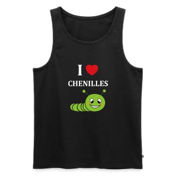Chenilles insecte Amour petite chenille - Débardeur bio Premium Homme - noir - Devant - AI Model Male 178 light (178cm)