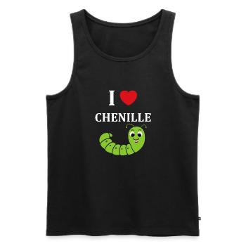 Chenilles insecte Amour petite chenille - Débardeur bio Premium Homme - noir - Devant - AI Model Male 178 light (178cm)