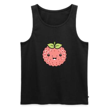 Fruchthumor kleine Litschi - Männer Premium Bio Tank Top - Schwarz - Vorne - AI Model Male 178 light (178cm)