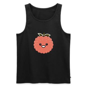 Fruchthumor kleine Litschi - Männer Premium Bio Tank Top - Schwarz - Vorne - AI Model Male 178 light (178cm)
