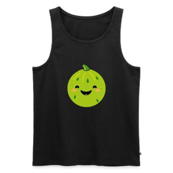 Fruit Humour petit Melon - Débardeur bio Premium Homme - noir - Devant - AI Model Male 178 light (178cm)