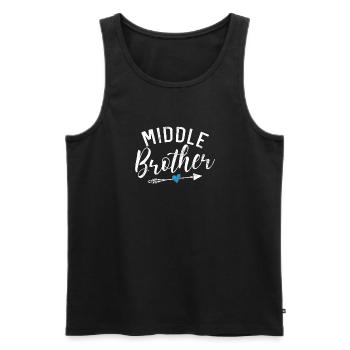 Middle Brother Gifts - Männer Premium Bio Tank Top - Schwarz - Vorne - AI Model Male 178 light (178cm)