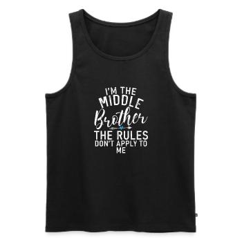 Cadeaux du frère du milieu - Débardeur bio Premium Homme - noir - Devant - Michal (187cm)