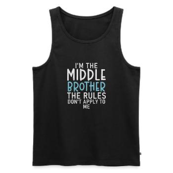 Middle Brother Gifts - Men's Premium Organic Tank Top - black - Front - Michal (187cm)