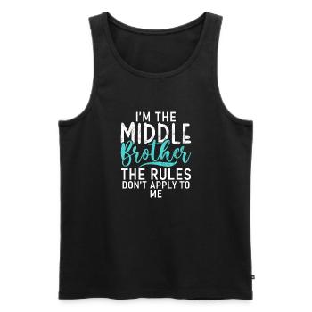 Middle Brother Gifts - Männer Premium Bio Tank Top - Schwarz - Vorne - AI Model Male 178 light (178cm)